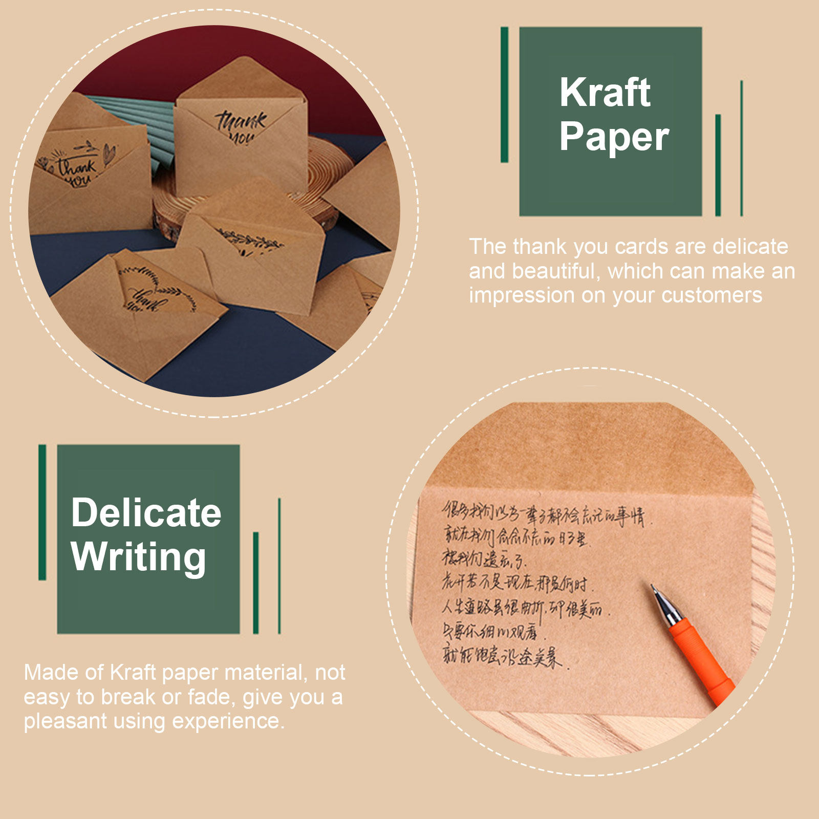 16Sets Thank You Cards Kraft P - Interior Design Nail Salon recensione e prezzo