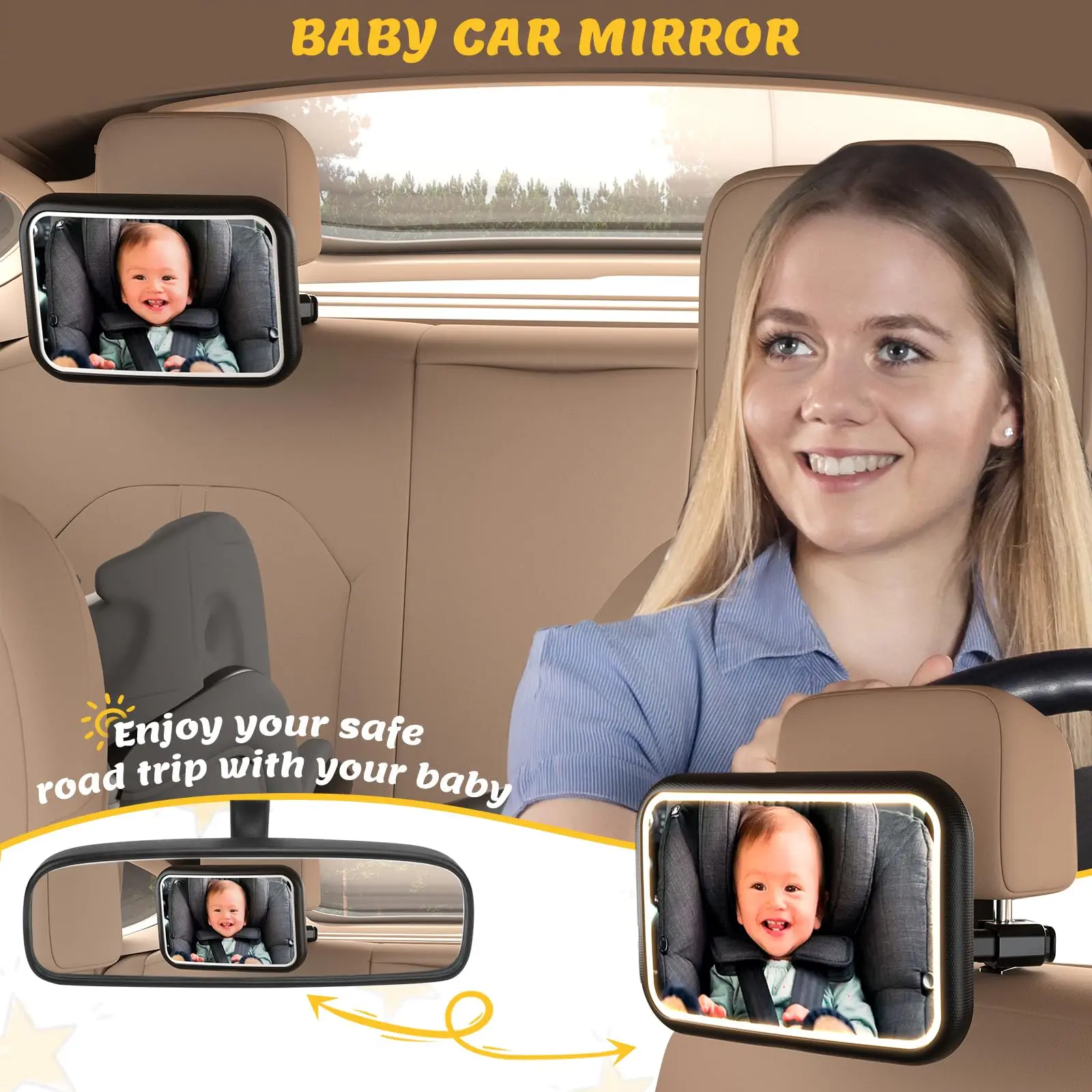 Baby Car Mirror with Light, 7  - Interior Design Remote recensione e prezzo