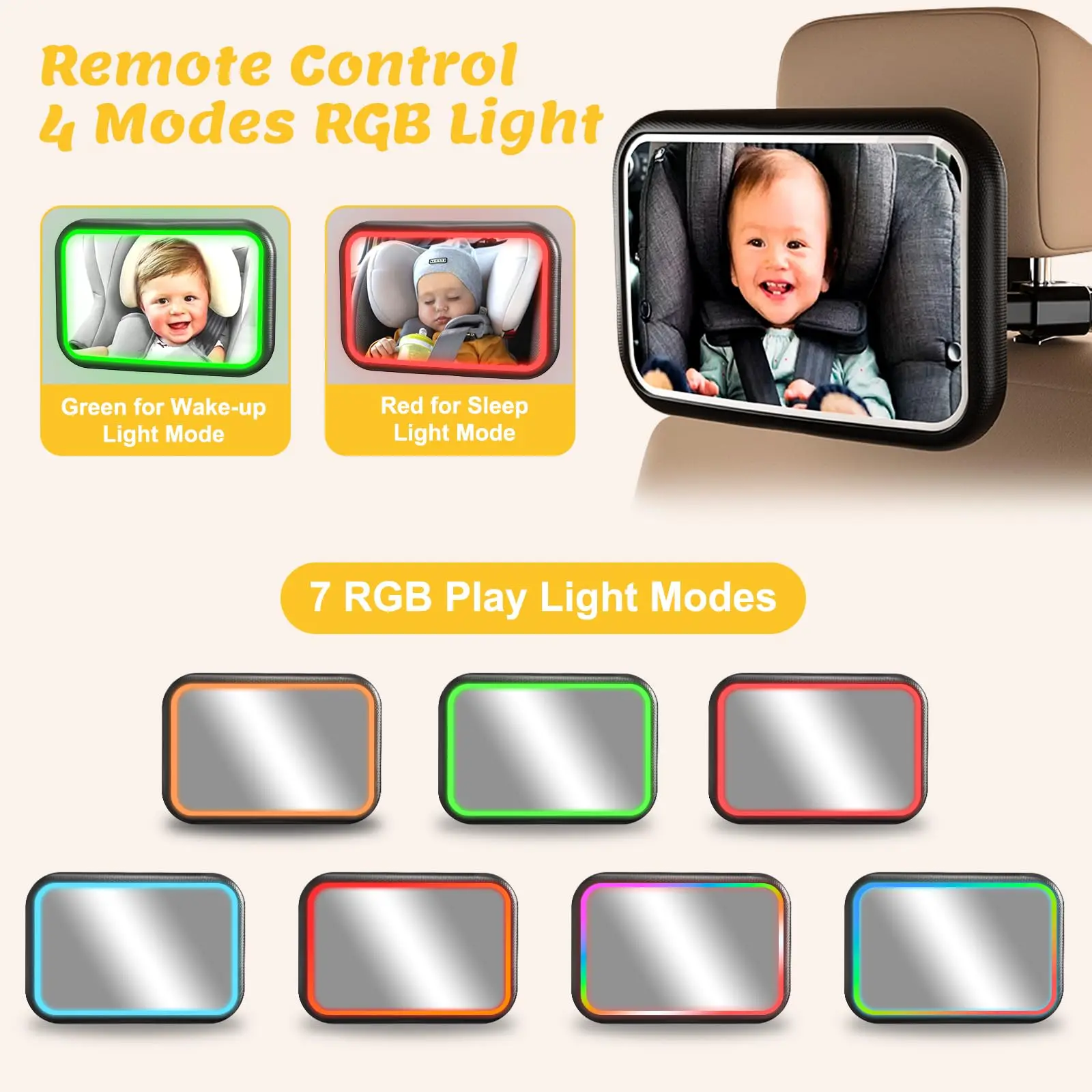 Baby Car Mirror with Light, 7  - Interior Design Remote recensione e prezzo